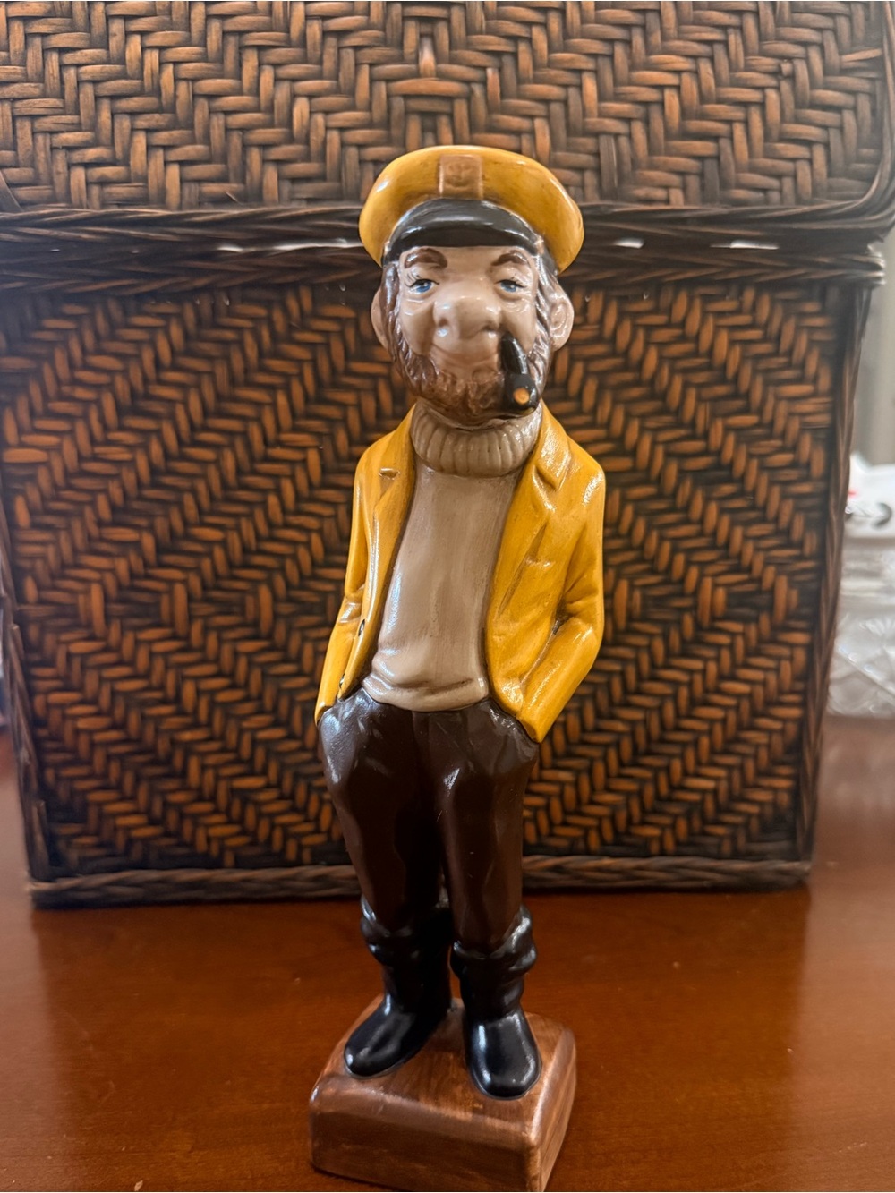 Old Salty Sea Captain Figurine Hand Painted Nautical figurine 11"